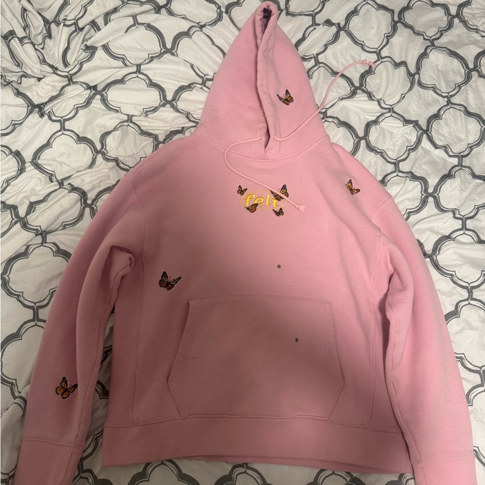Pink butterfly garden hoodie